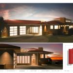 A lake house with influences from Wright.