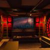 Theater would focus on moods of red and blue LED lighting. Wireless connectivity throughout for dimming and varying color modes.